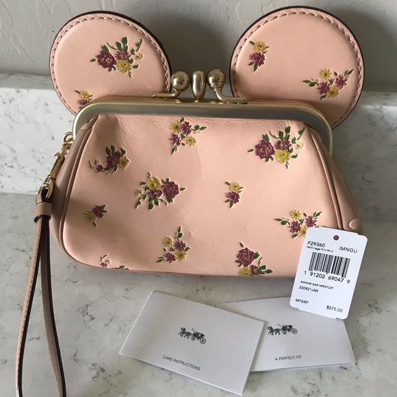 Coach X Disney Minnie Mouse Pink Wristlet - Picture 2 of 5